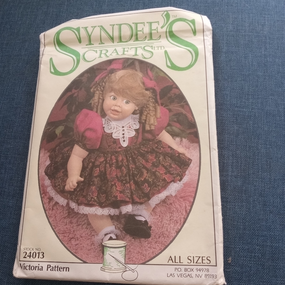 Syndee's Crafts Victoria Sewing Pattern 24013 Doll Clothes Patterns
